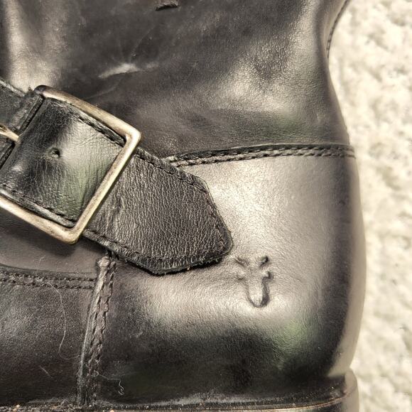 NEW Frye Natalie Short Engineer black leather boots Round Toe bootie size 7 - Picture 8 of 10